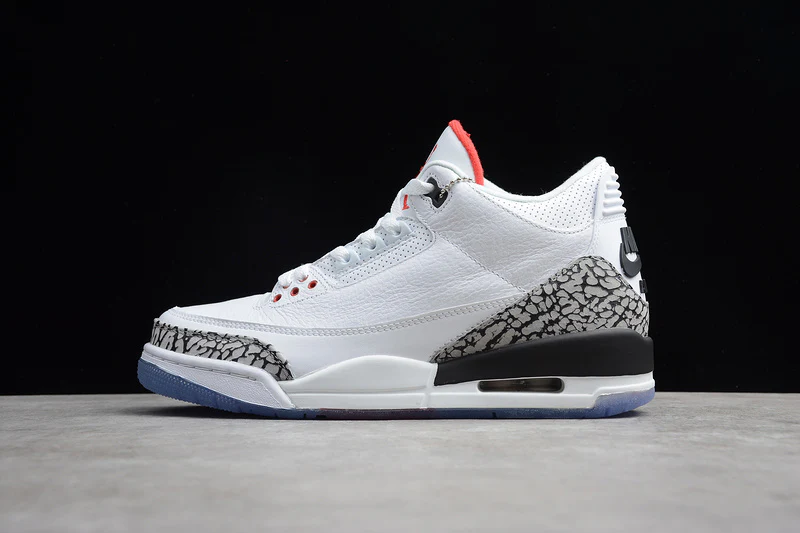 AIR JORDAN 3 RETRO FREE THROW LINE WHITE CEMENT WHITE/BLACK - Soul Replicas
