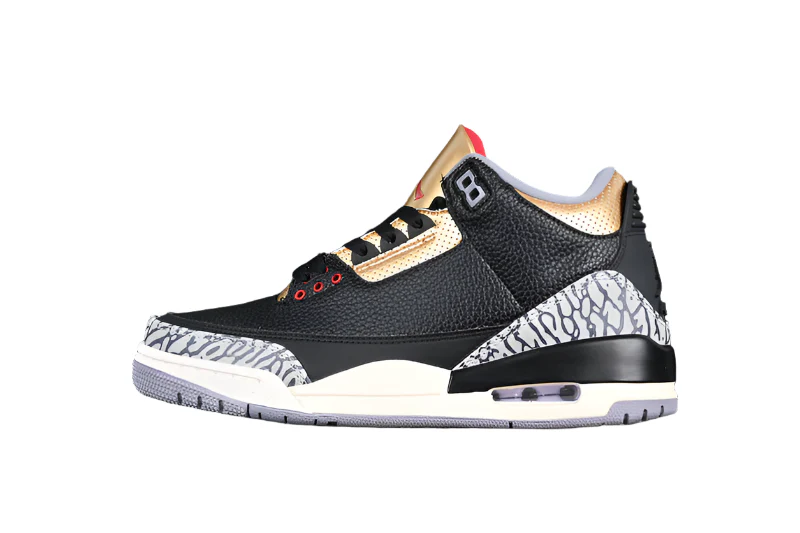 AIR JORDAN 3 RETRO BLACK/FIRE RED/METALLIC GOLD/CEMENT GREY - Soul Replicas