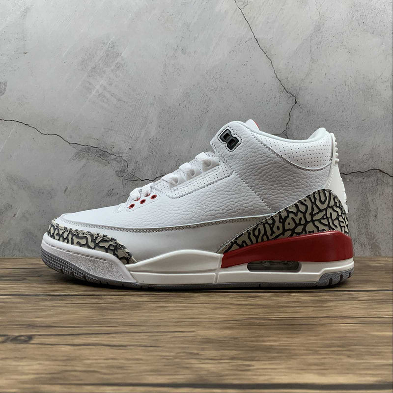 AIR JORDAN 3 RETRO HALL OF FAME WHITE/CEMENT GREY-BLACK-FIRE RED - Soul Replicas