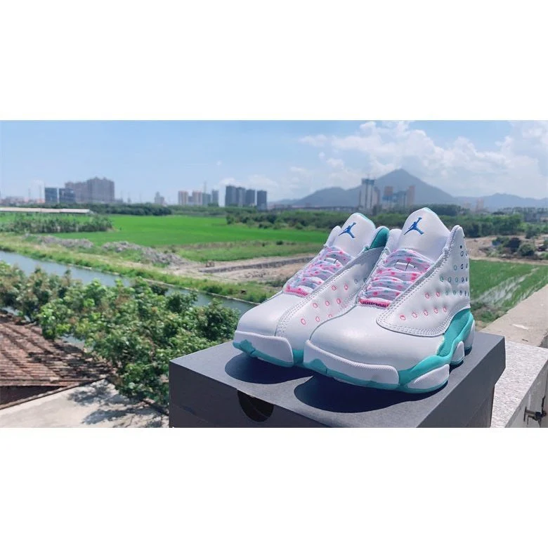 JORDAN 13 RETRO x WHITE SOAR GREEN PINK - Soul Replicas