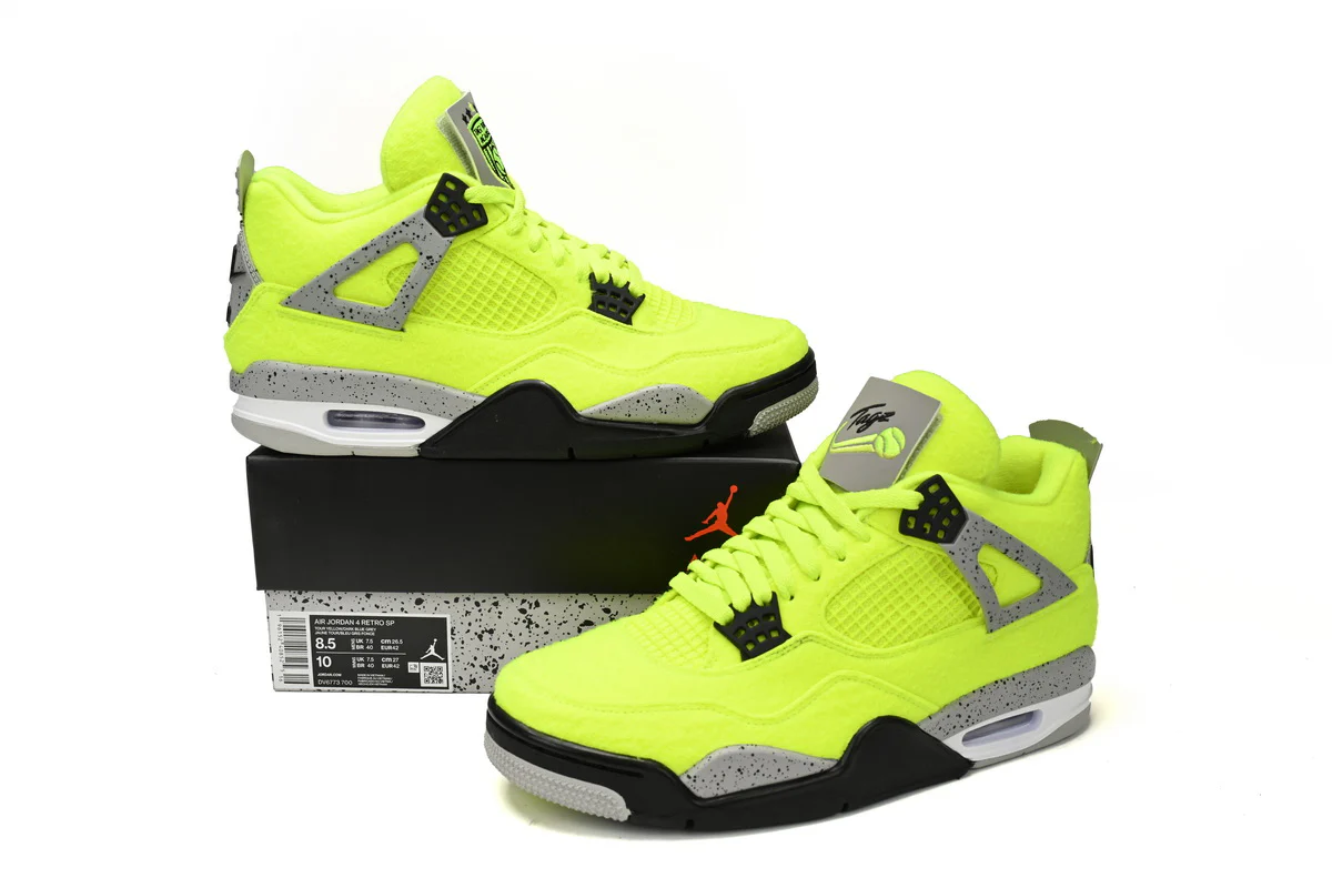 Air jordan 4 Plush Fluorescent Yellow - Soul Replicas