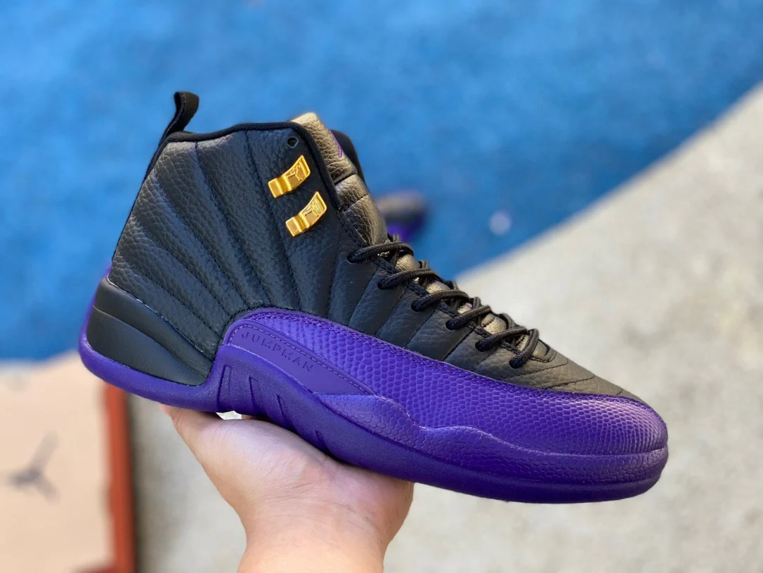 Jordan 12 Black/Field Purple-Metallic Gold-Taxi - Soul Replicas
