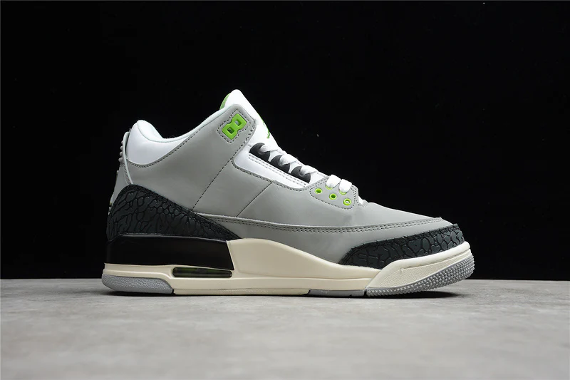 AIR JORDAN 3 RETRO CHLOROPHYLL LIGHT SMOKE GREY/CHLOROPHYLL/BLACK-WHITE-SAIL - Soul Replicas