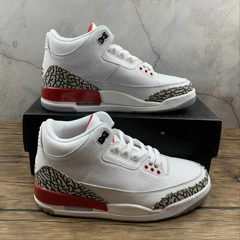 AIR JORDAN 3 RETRO HALL OF FAME WHITE/CEMENT GREY-BLACK-FIRE RED - Soul Replicas