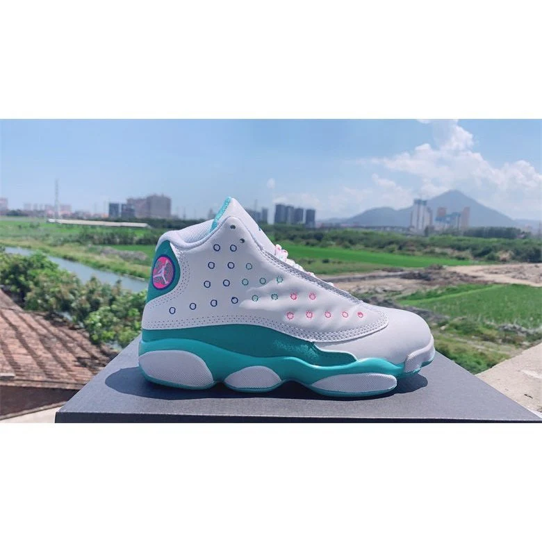 JORDAN 13 RETRO x WHITE SOAR GREEN PINK - Soul Replicas
