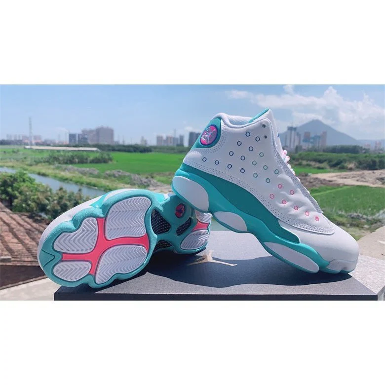 JORDAN 13 RETRO x WHITE SOAR GREEN PINK - Soul Replicas