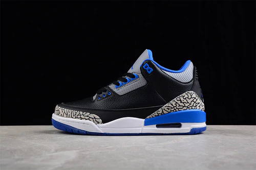 AIR JORDAN 3 RETRO BLACK/SPORT BLUE WOLF GREY - Soul Replicas