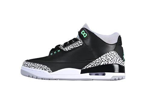 AIR JORDAN 3 RETRO GREEN GLOW BLACK/GREEN GLOW/WOLF GREY/WHITE - Soul Replicas