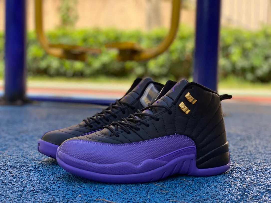 Jordan 12 Black/Field Purple-Metallic Gold-Taxi - Soul Replicas