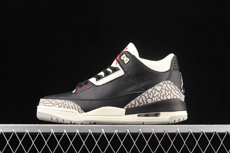 AIR JORDAN 3 DESERT CEMENT BLACK/RUSH ORANGE-FOSSIL STONE-SAIL - Soul Replicas