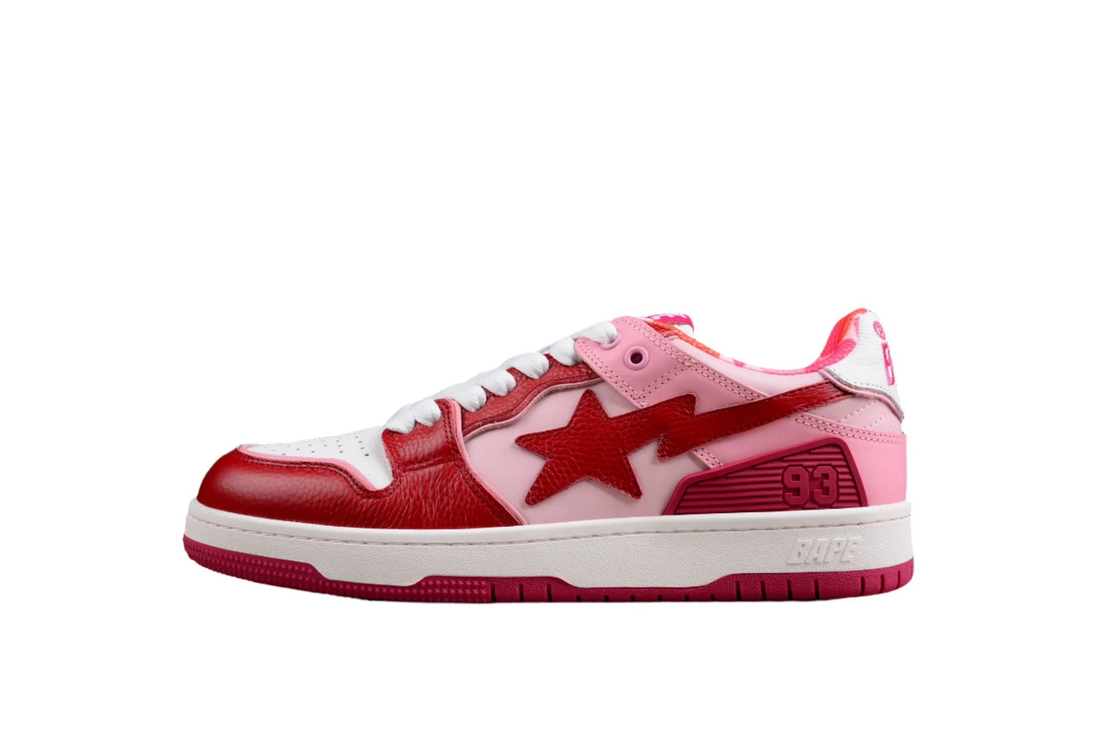 BAPE STA Low-Top Sneakers in Red and Pink - Soul Replicas