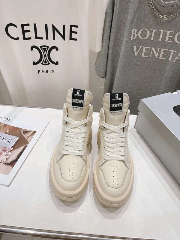Rick Owens Cream High-Top Sneakers - Soul Replicas