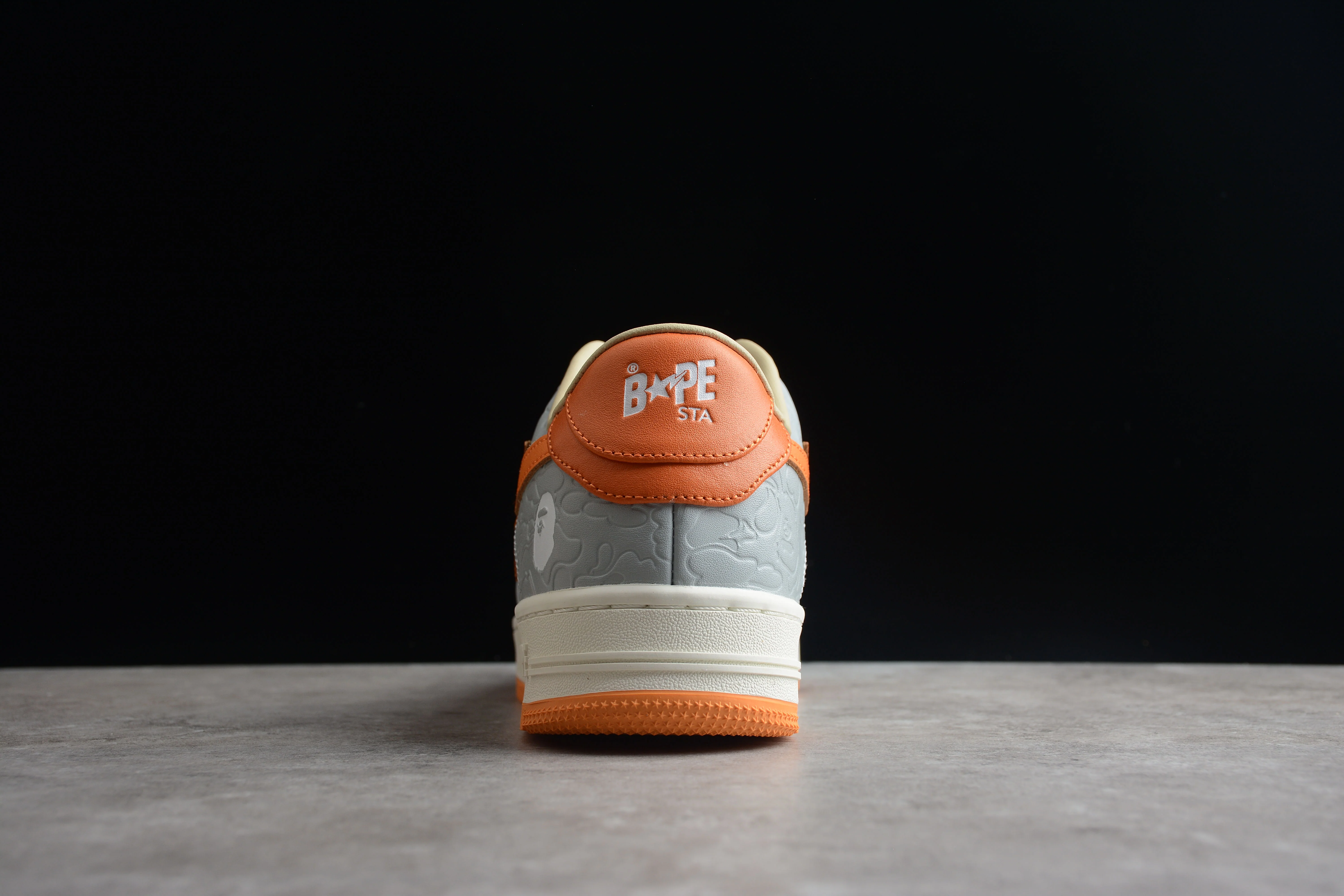 BAPE STA Low-Top Orange and Grey Sneakers - Soul Replicas