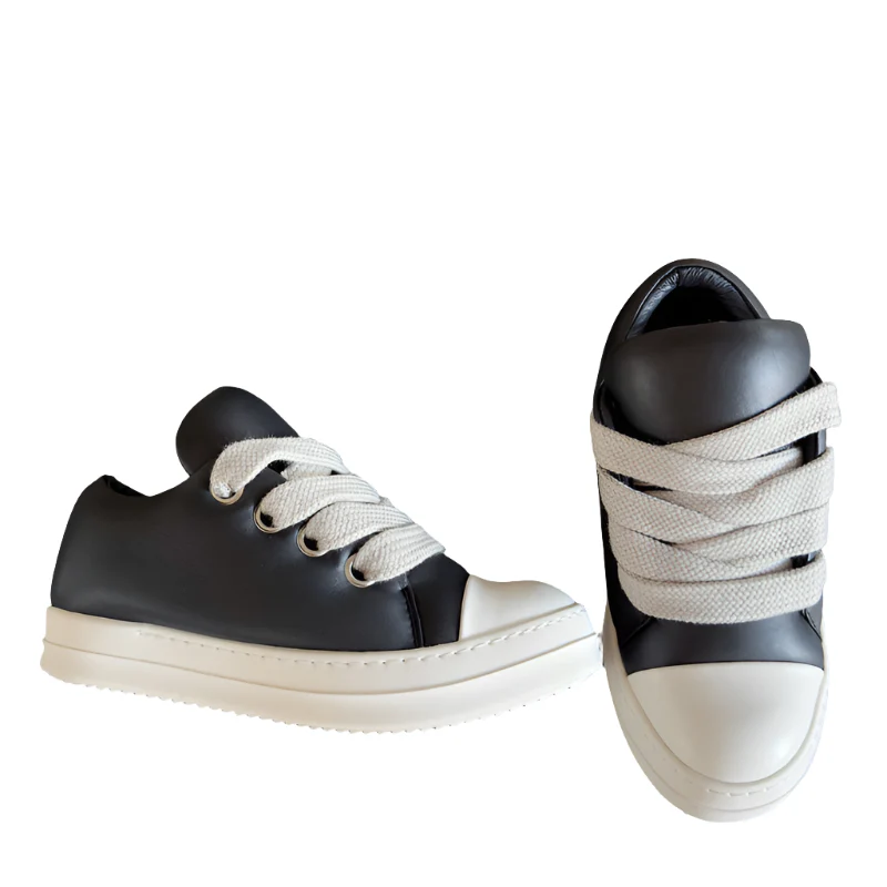 Rick Owens Black and White Low-Top Sneakers - Soul Replicas