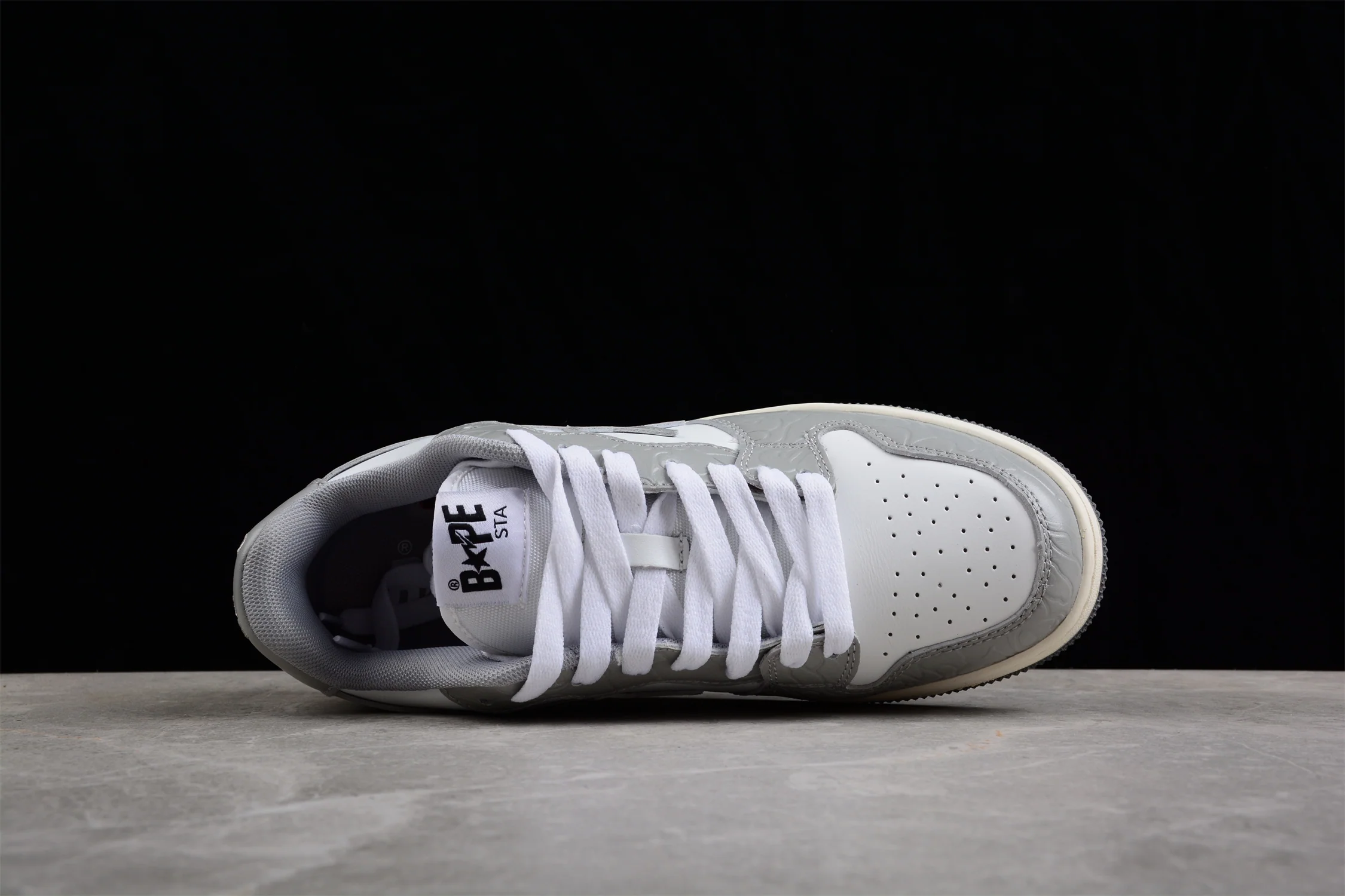 BAPE STA Low-Top Sneakers in White and Gray - Soul Replicas
