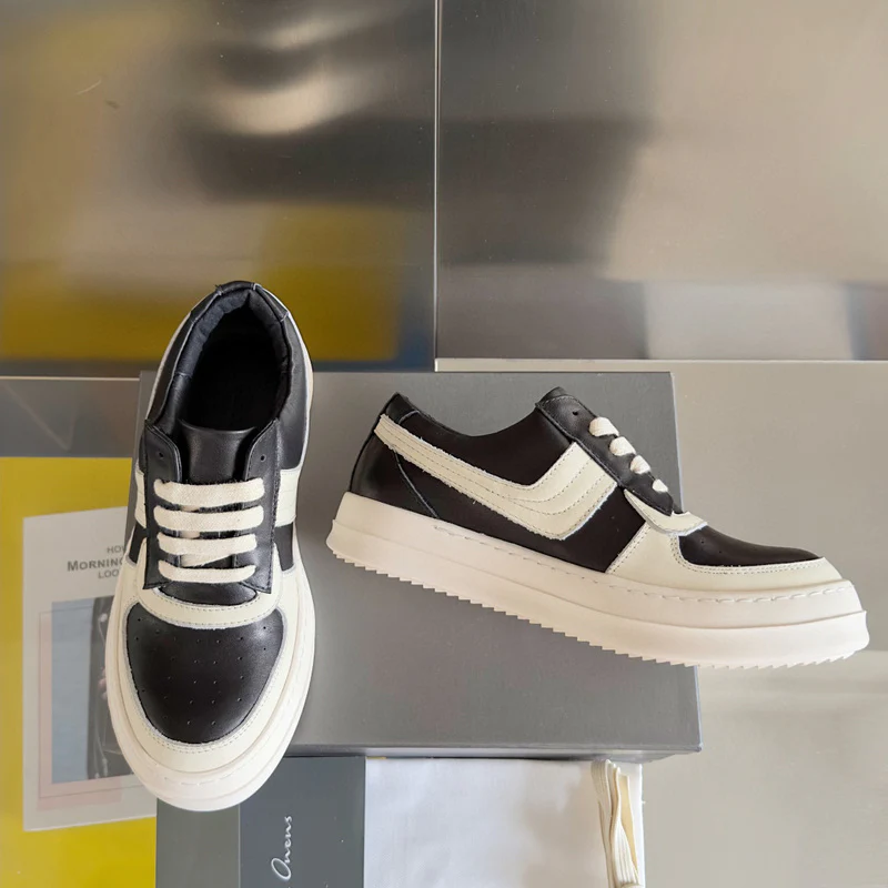 Rick Owens Black and White Low-Top Sneakers - Soul Replicas