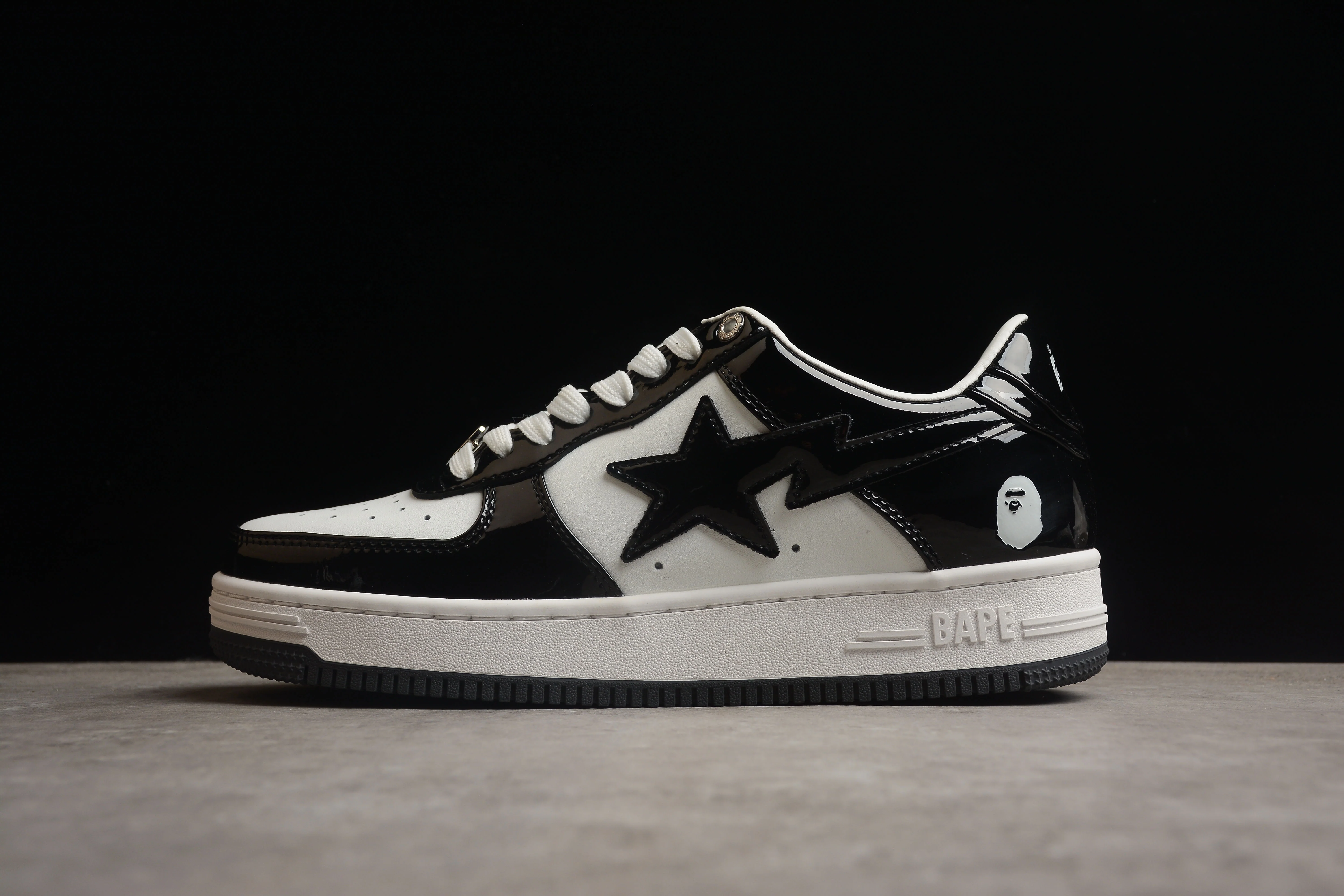 BAPE STA Low-Top Sneakers in Black and White - Soul Replicas