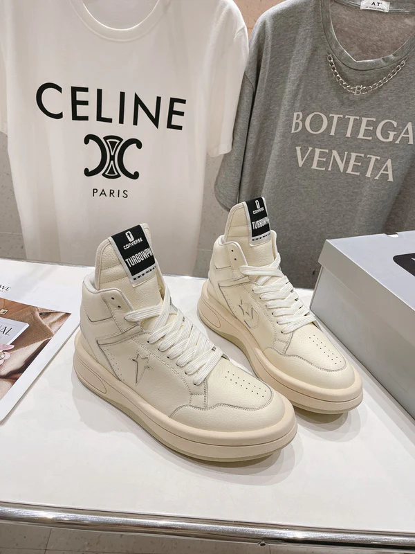 Rick Owens Cream High-Top Sneakers - Soul Replicas