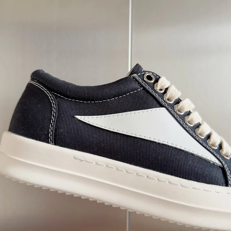 Rick Owens Black Canvas Low-Top Sneakers - Soul Replicas