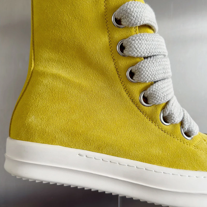 Rick Owens Yellow High-Top Sneakers - Soul Replicas