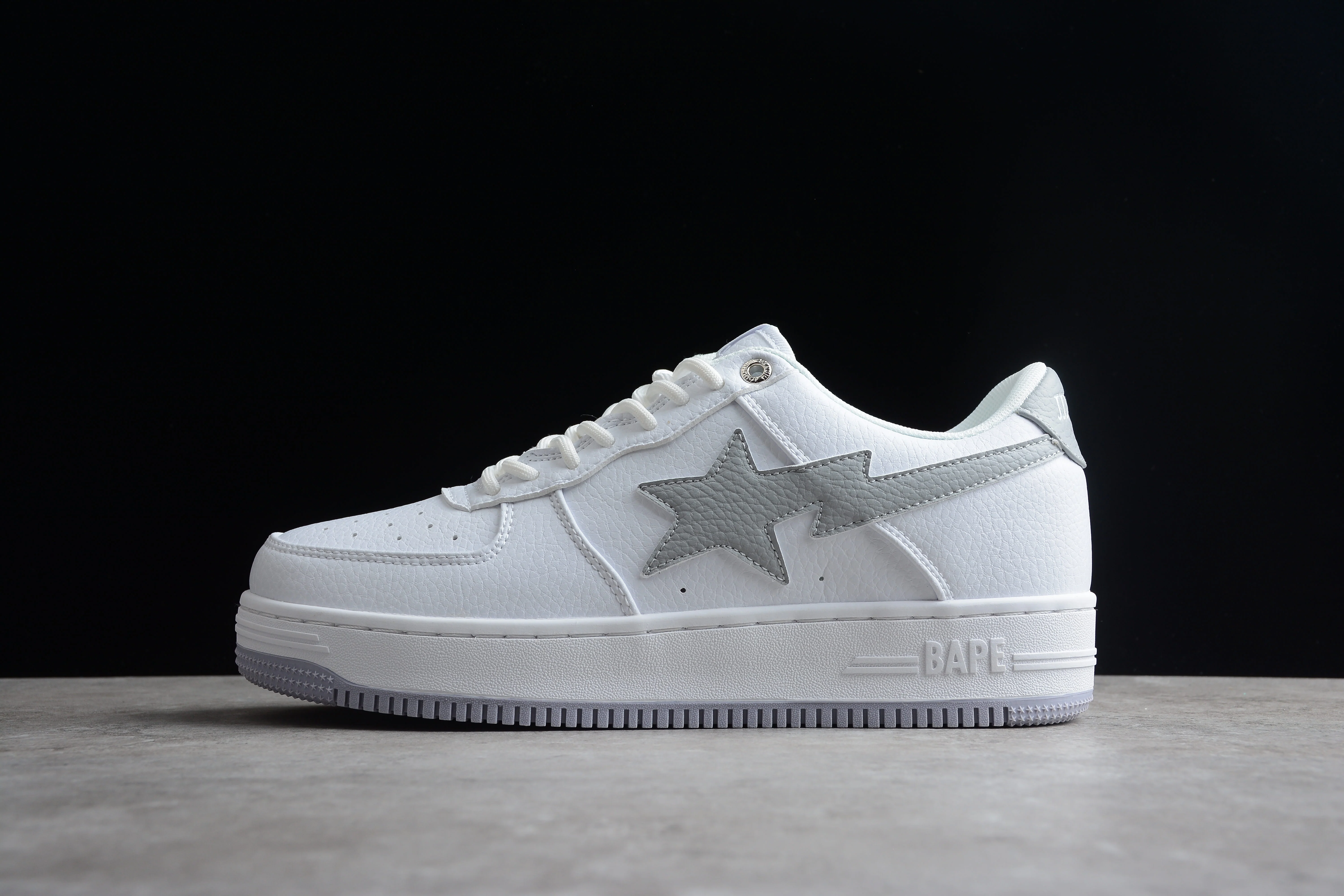 BAPE STA Low-Top Sneakers in White and Gray - Soul Replicas