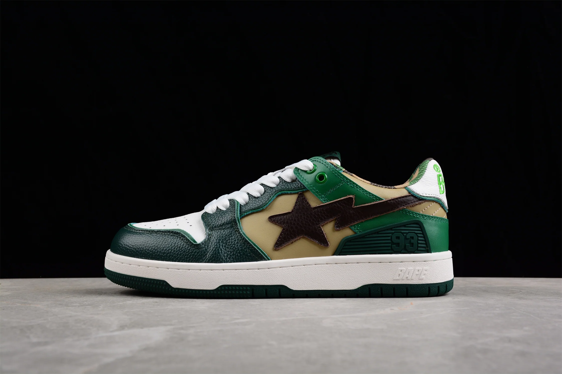 BAPE STA Low-Top Sneakers in Green and Brown - Soul Replicas