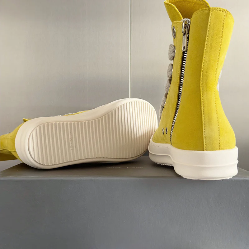 Rick Owens Yellow High-Top Sneakers - Soul Replicas