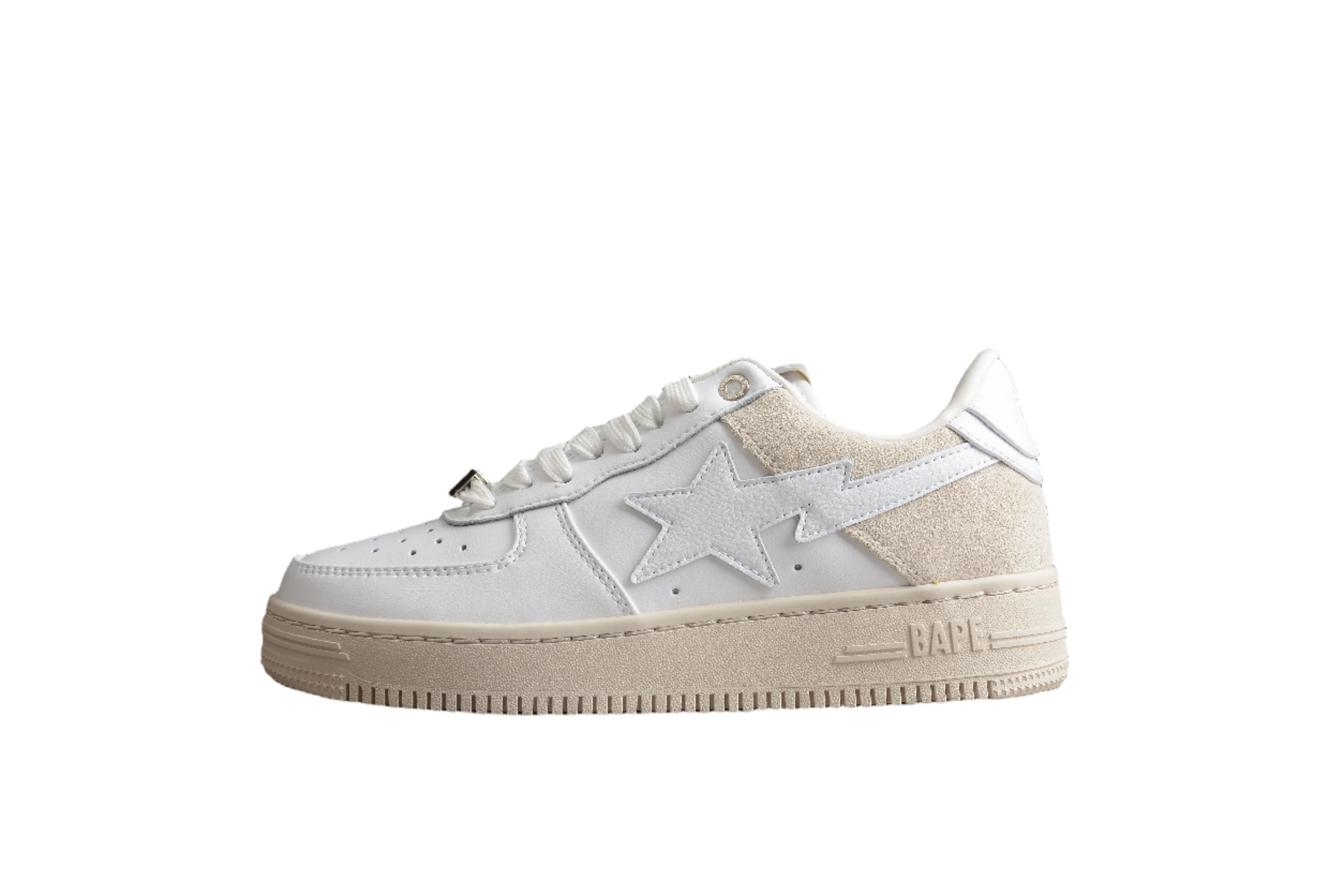 BAPE STA Low-Top Sneakers in White and Cream - Soul Replicas