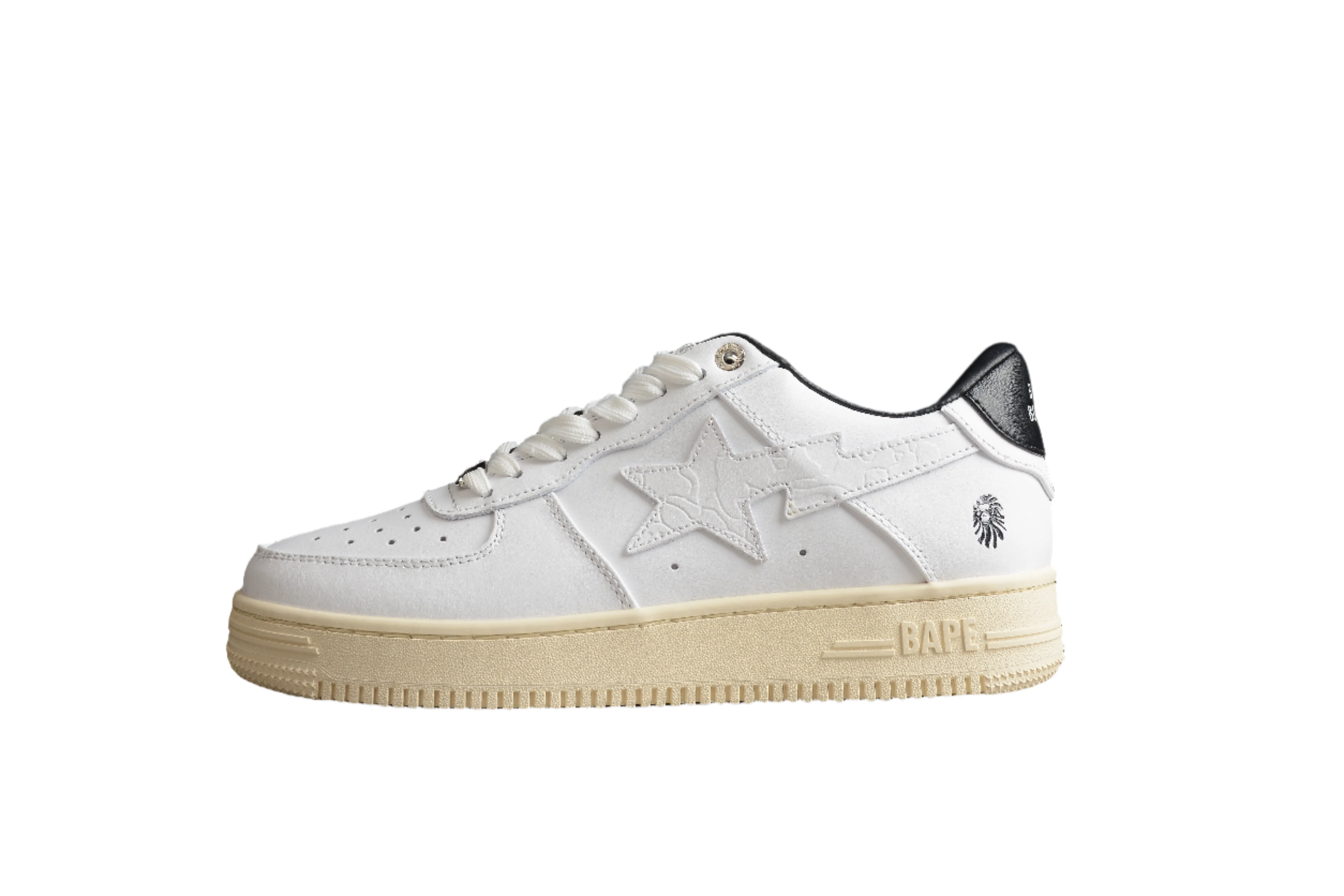 BAPE STA Low-Top Sneakers in White and Black - Soul Replicas