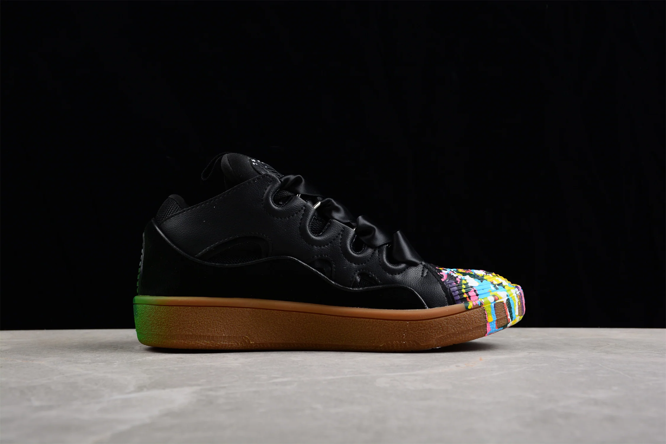 Black Multicolor Low Top Sneakers - Soul Replicas