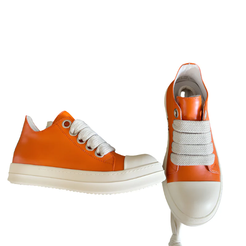 Rick Owens Orange Low-Top Sneakers - Soul Replicas