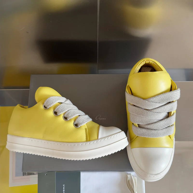 Rick Owens Yellow Low-Top Sneakers - Soul Replicas