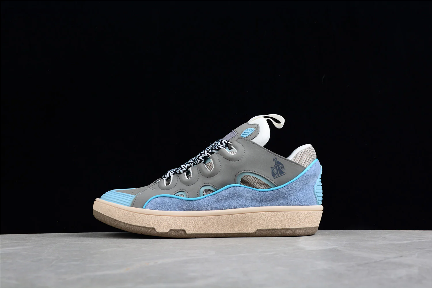 Lanvin Grey and Blue Sneakers - Soul Replicas