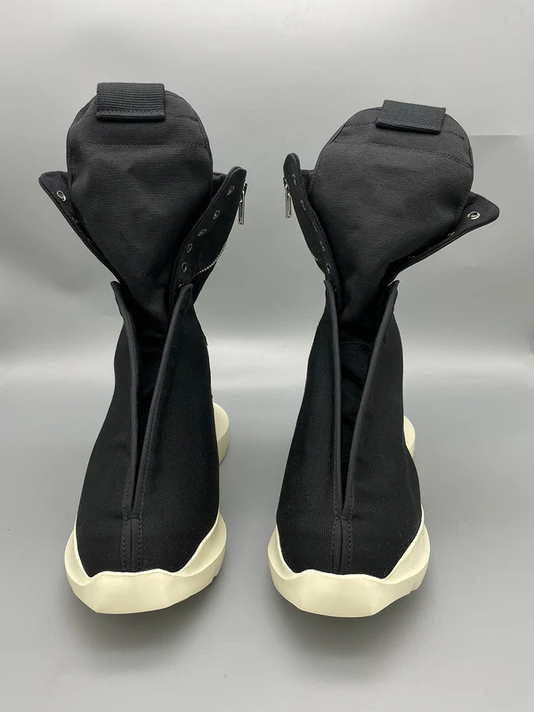 Rick Owens Black High-Top Canvas Boots - Soul Replicas