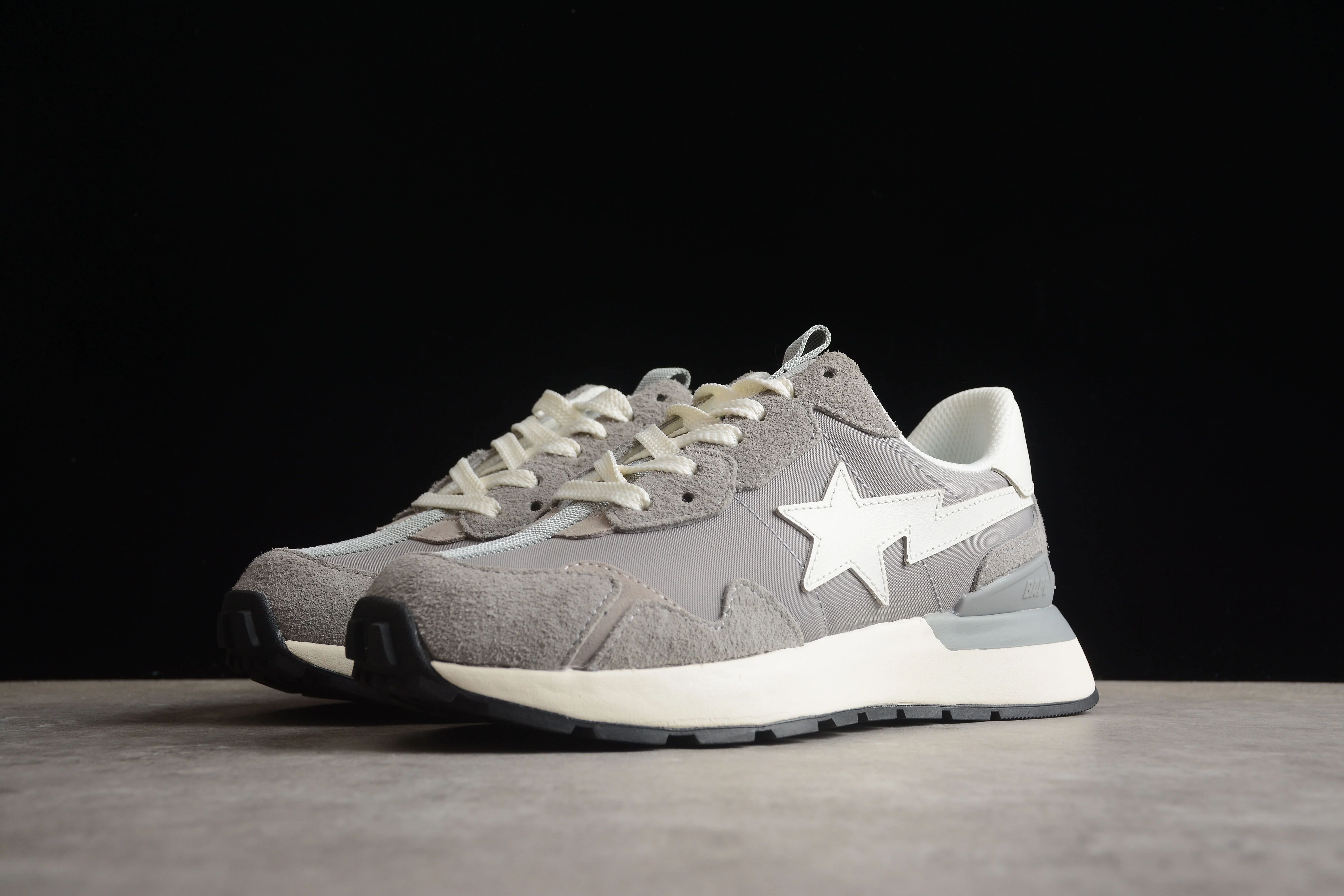 BAPE STA Runner Sneakers in Grey and White - Soul Replicas