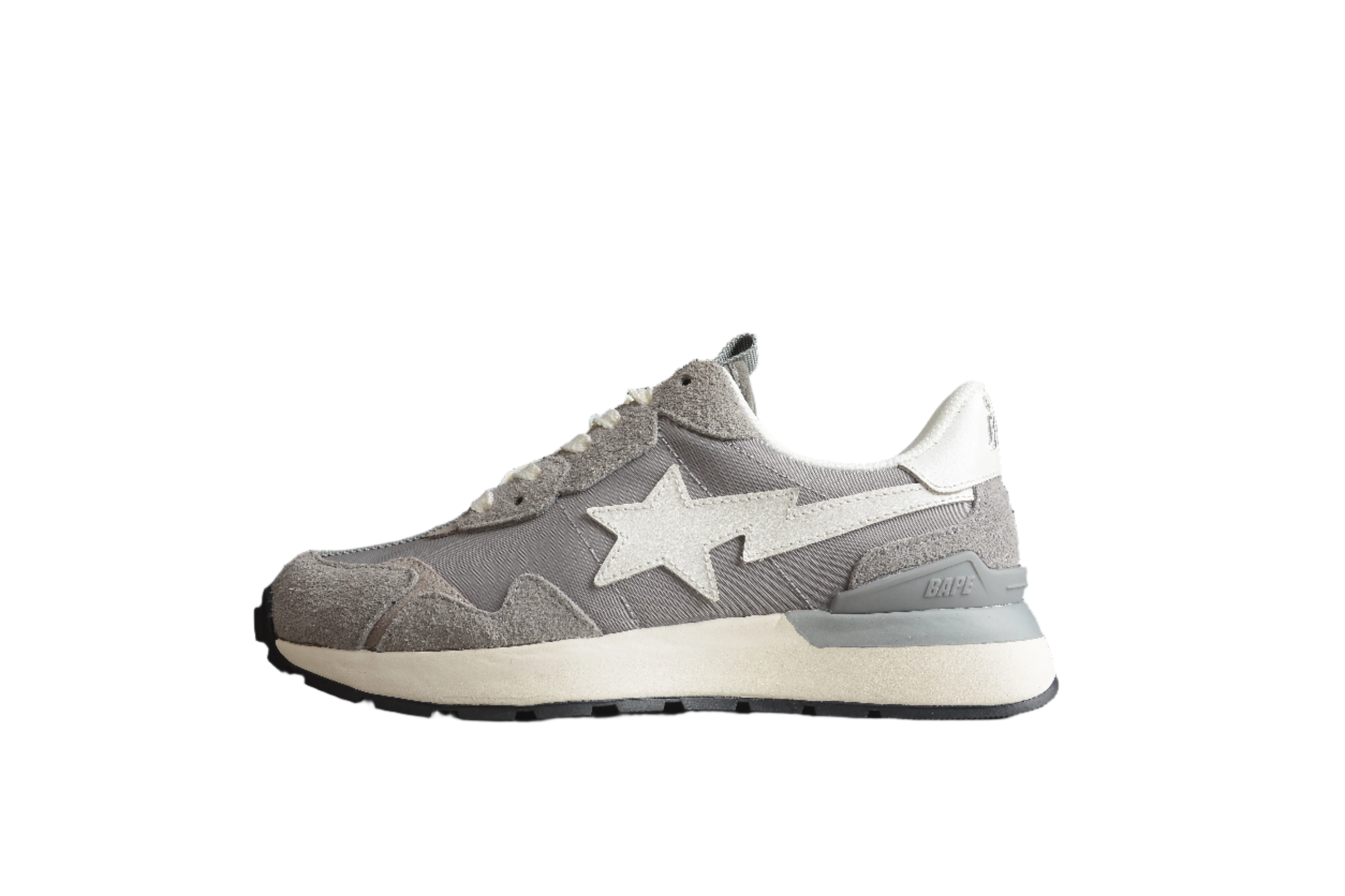 BAPE STA Runner Sneakers in Grey and White - Soul Replicas