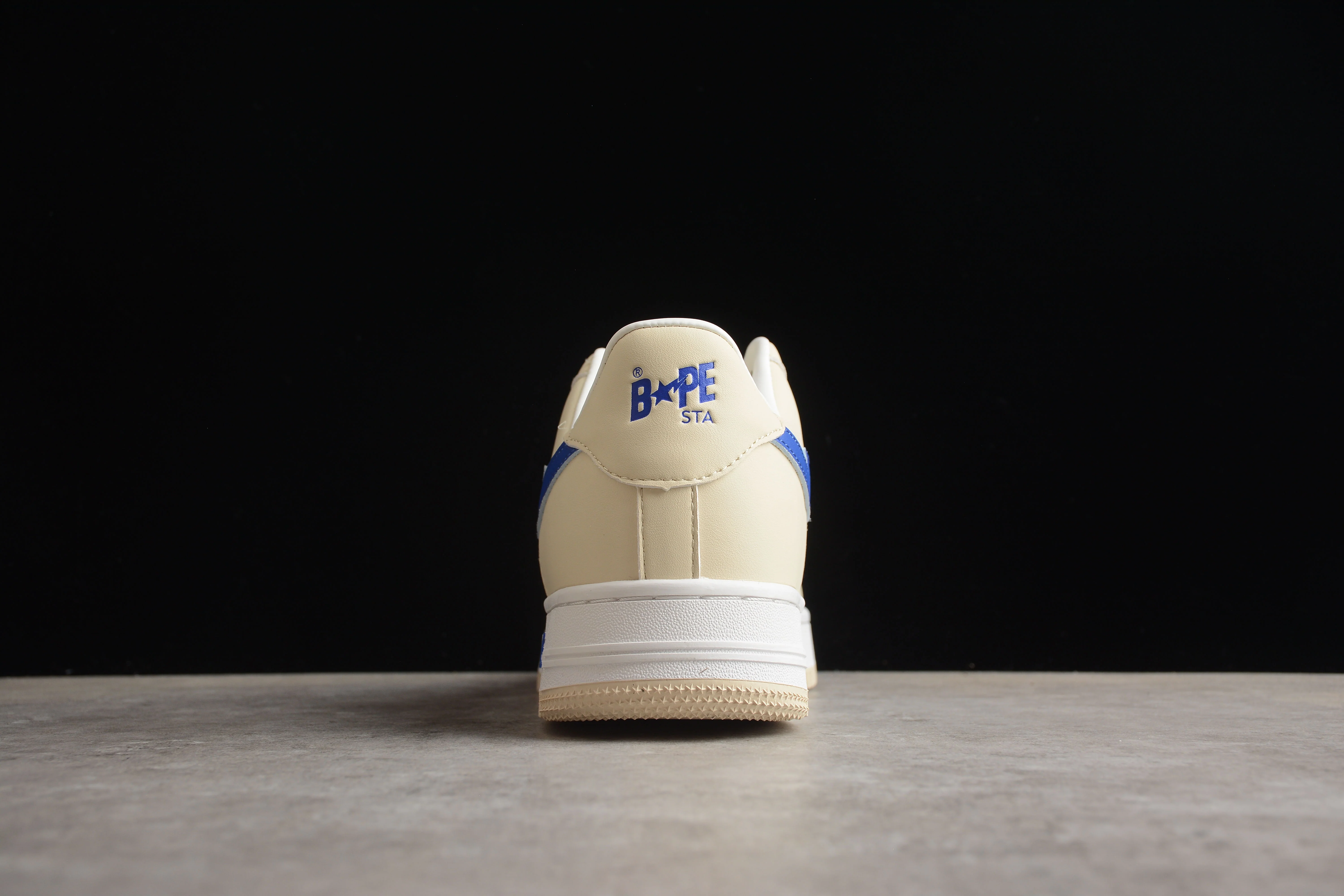 BAPE STA Low-Top Sneakers in Cream and Blue - Soul Replicas