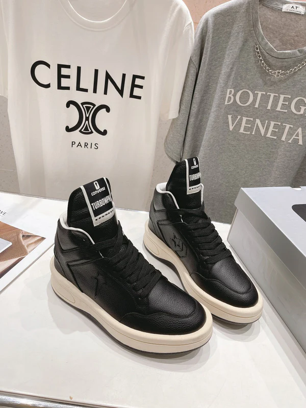 Rick Owens Black and White High-Top Sneakers - Soul Replicas