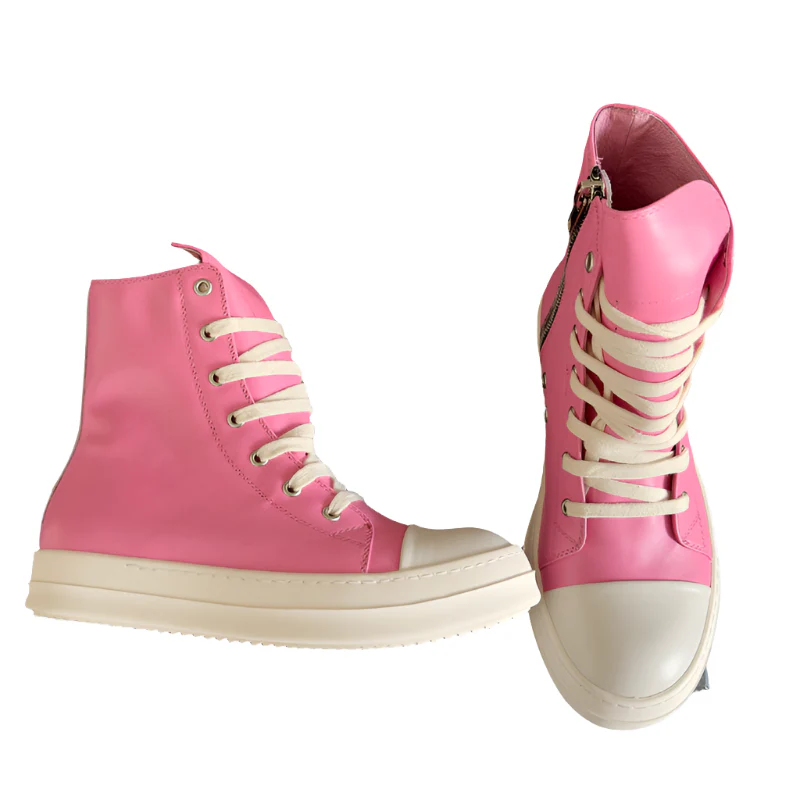 Rick Owens Hot Pink High-Top Sneakers - Soul Replicas
