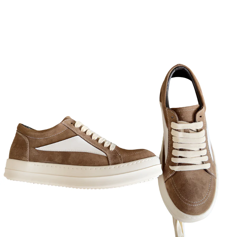 Rick Owens Brown Suede Low-Top Sneakers - Soul Replicas