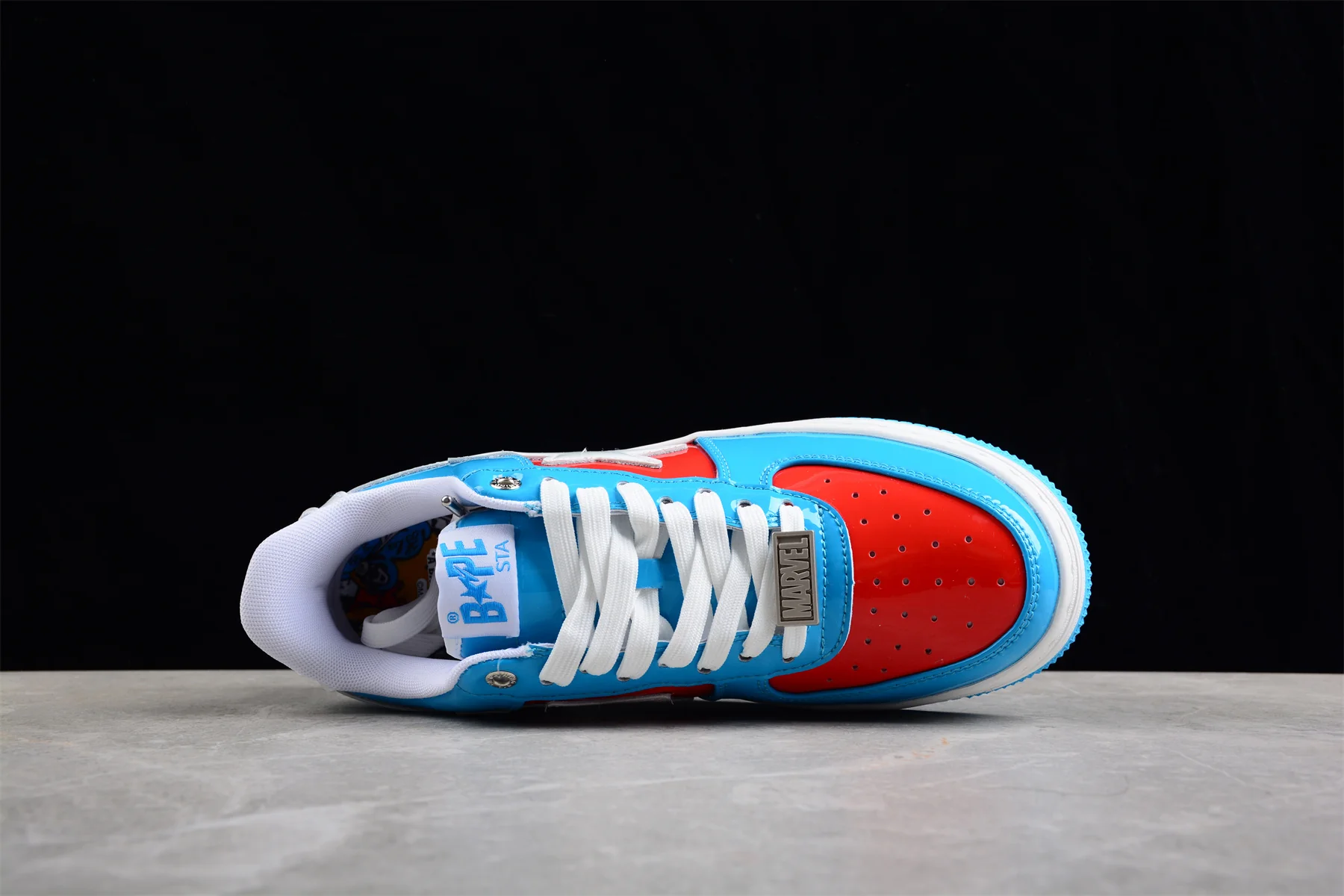 BAPE STA Low-Top Sneakers in Blue and Red Captain America Edition - Soul Replicas