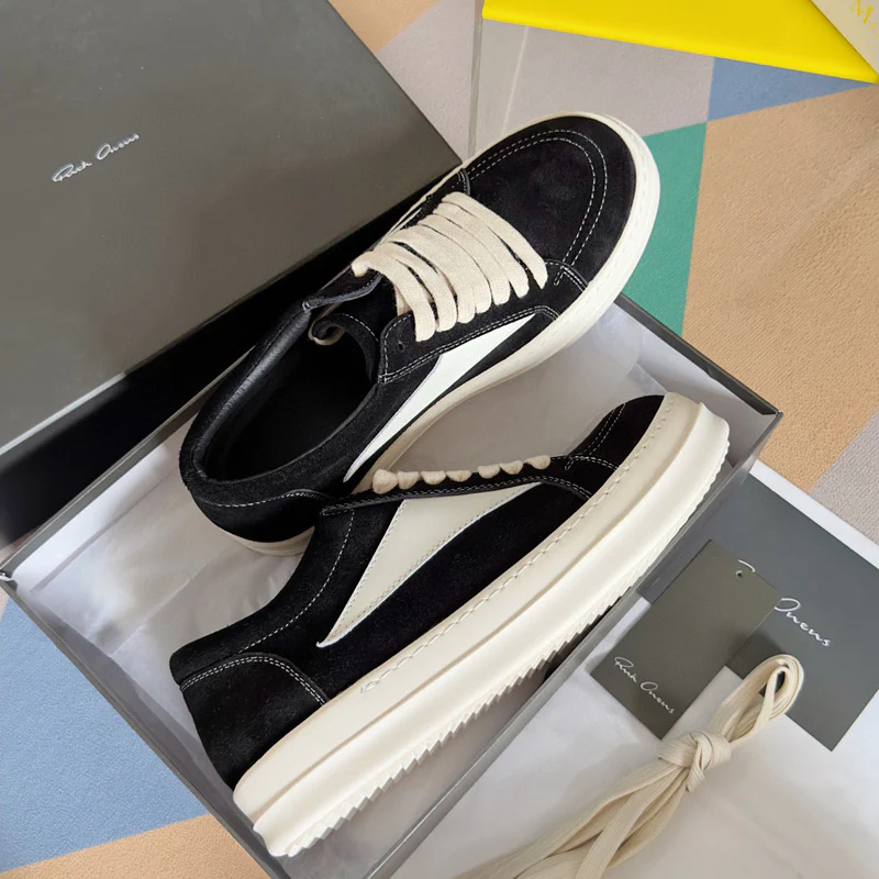 Rick Owens Black Suede Low-Top Sneakers - Soul Replicas