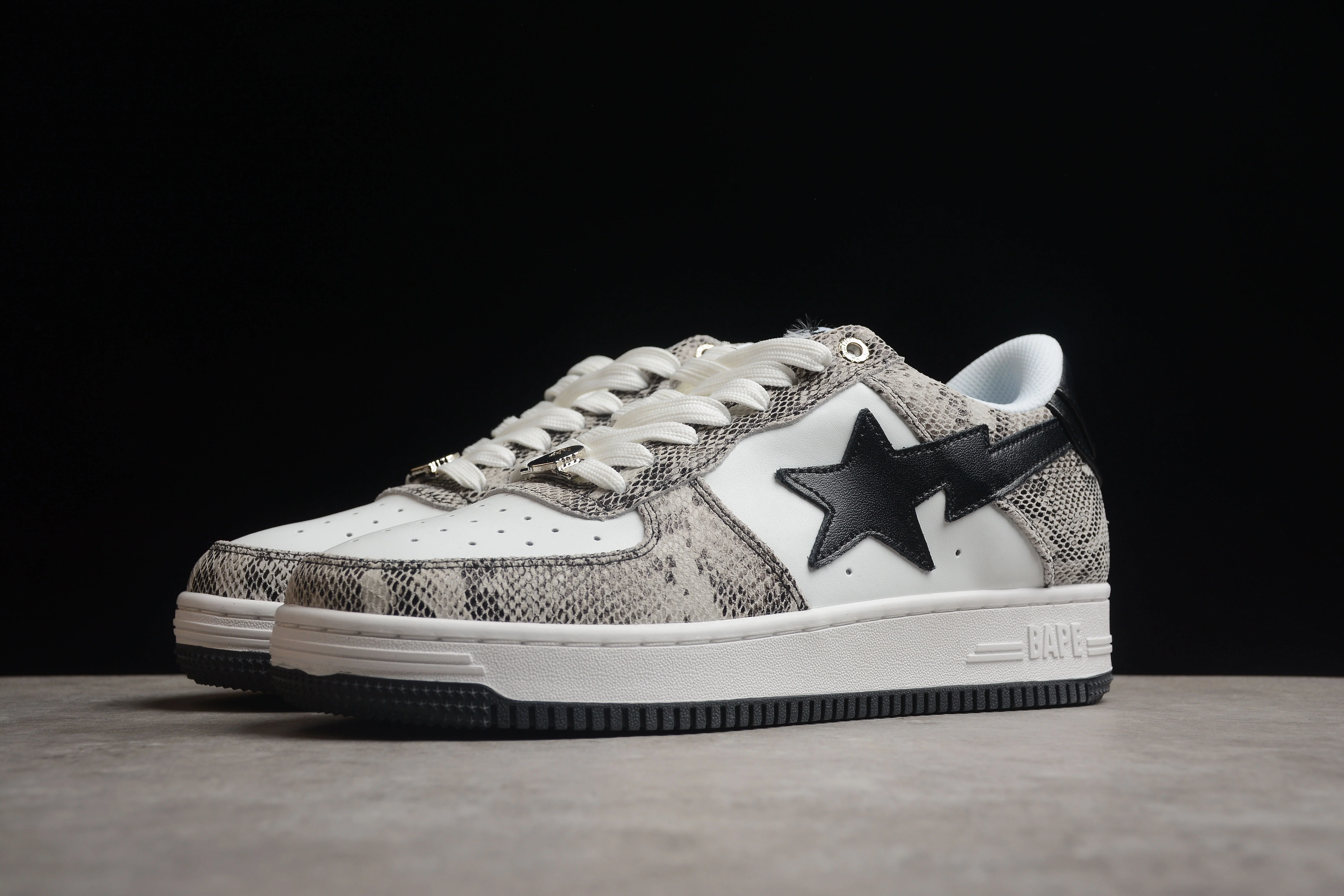 BAPE STA Low-Top Sneakers with Snakeskin Pattern - Soul Replicas