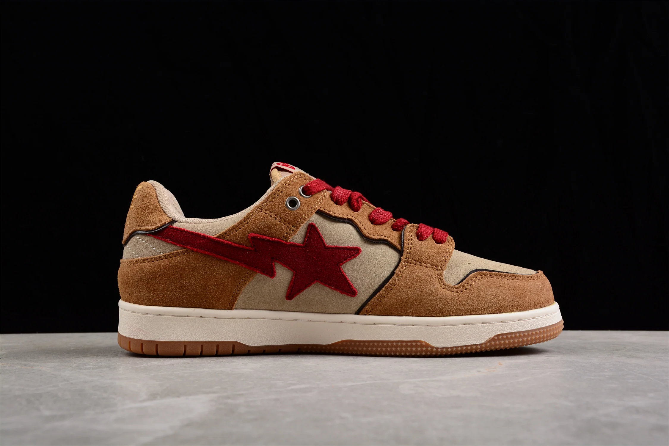 BAPE STA Low-Top Sneakers in Red and Brown - Soul Replicas