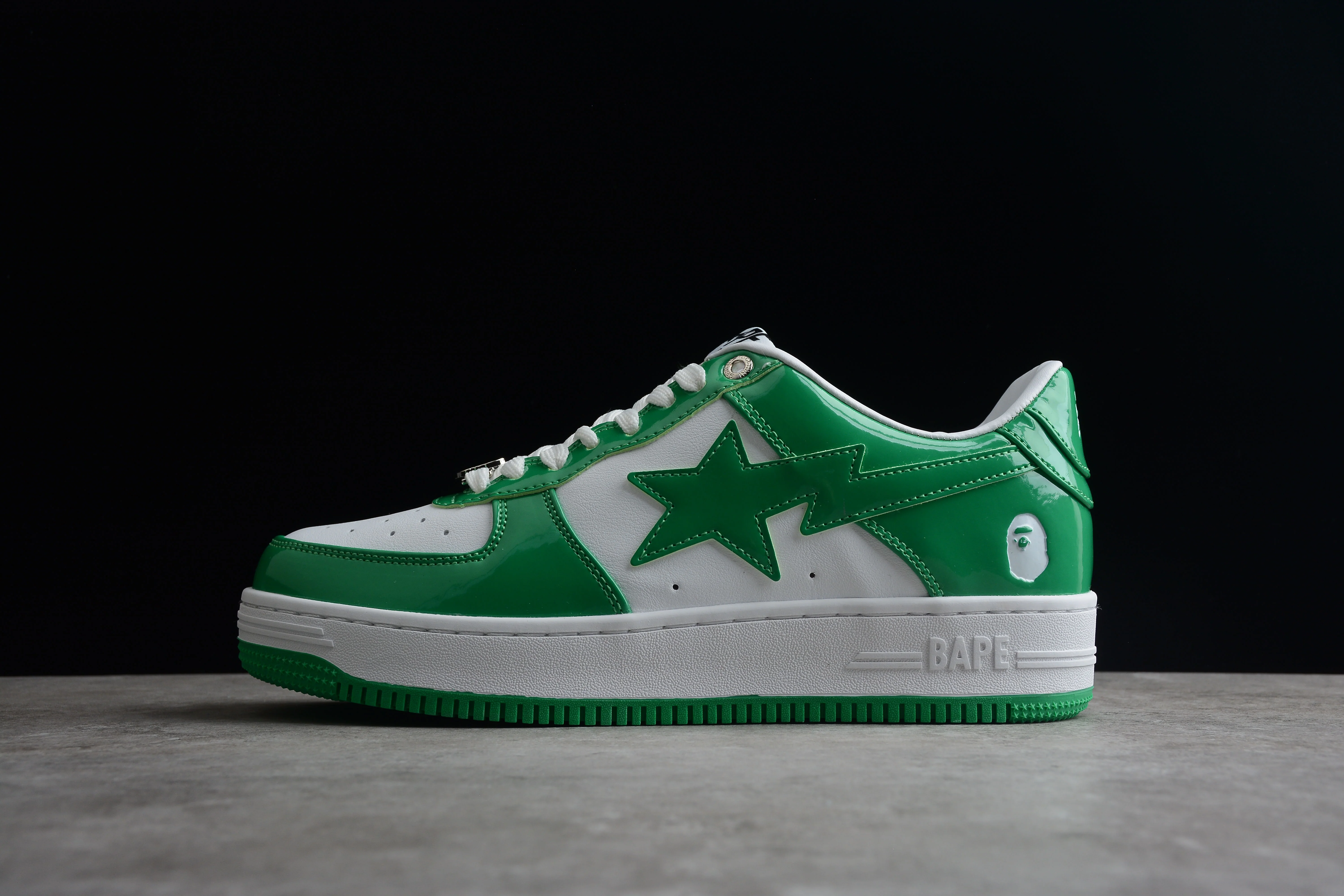BAPE STA Low-Top Green and White Sneakers - Soul Replicas