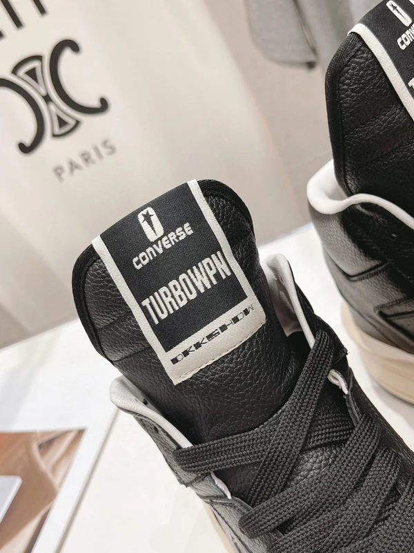 Rick Owens Black and White High-Top Sneakers - Soul Replicas