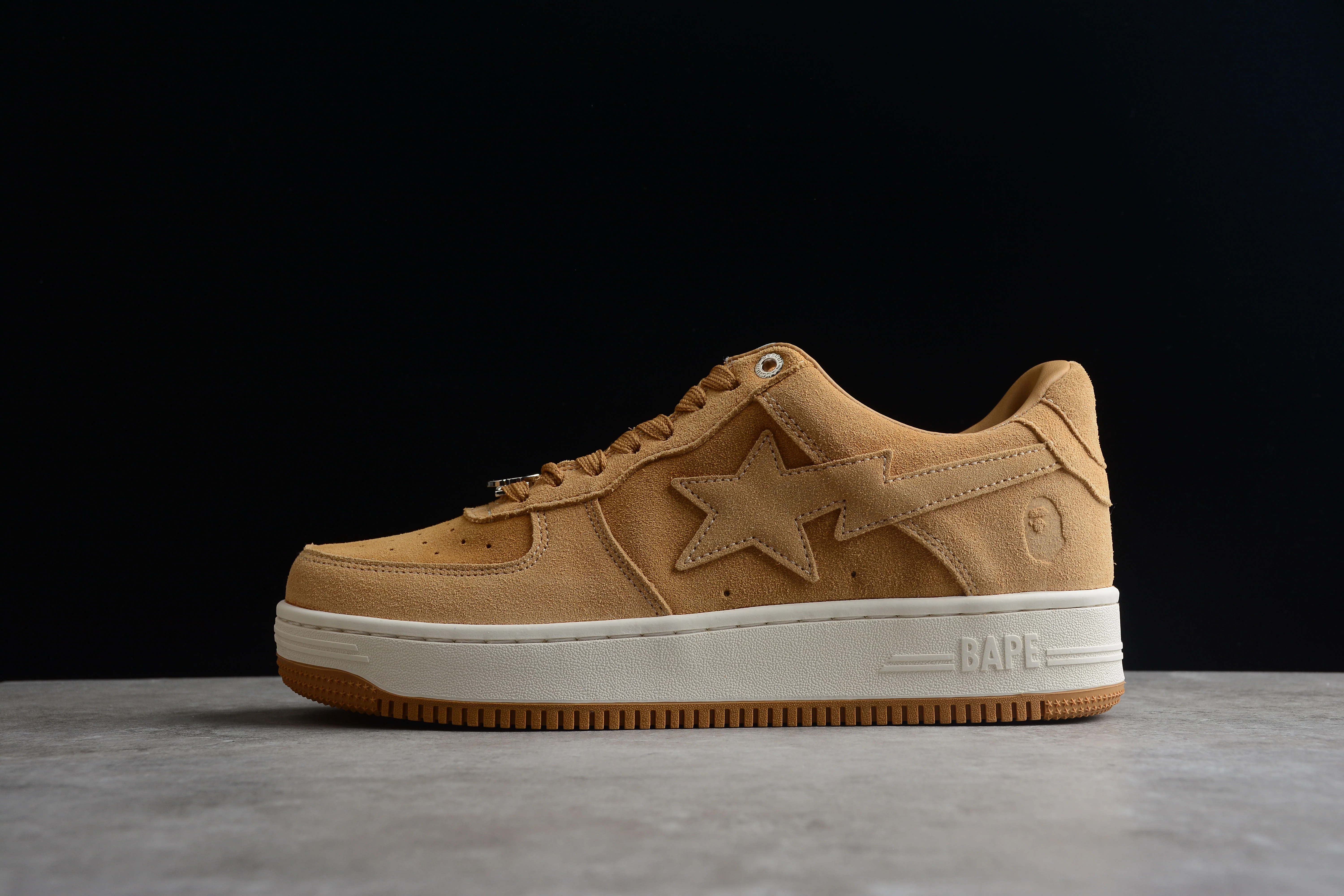 BAPE STA Low-Top Tan Suede Sneakers - Soul Replicas