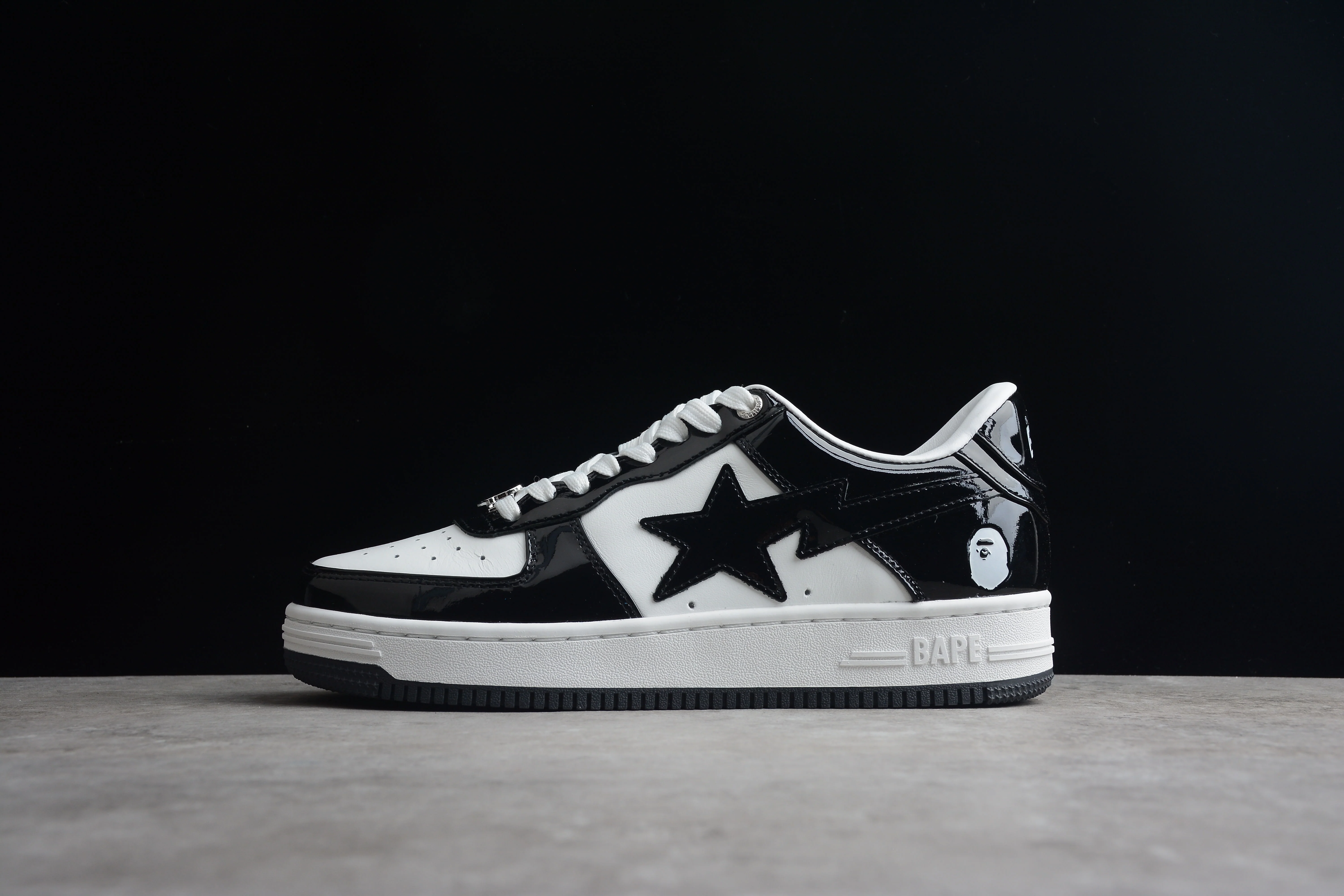 BAPE STA Low-Top Sneakers in Black and White - Soul Replicas