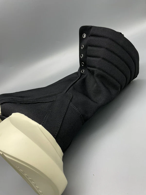 Rick Owens Black High-Top Canvas Boots - Soul Replicas
