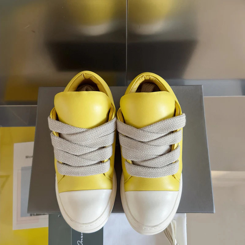 Rick Owens Yellow Low-Top Sneakers - Soul Replicas